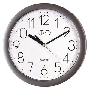 JVD Šedé plastové nástěnné netikající tiché hodiny JVD sweep HP612.25