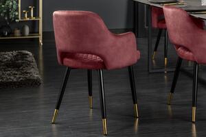 FurniGO Luxusní židle Paris samet červená