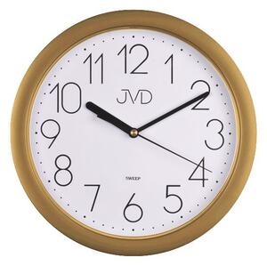 JVD Plastové netikající tiché hodiny JVD sweep HP612.26 - zlatá