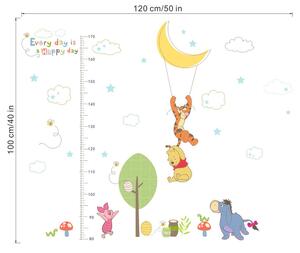PIPPER | Samolepka na zeď "Dětský metr - Medvídek Pú 3" 100x120 cm