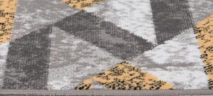 Chemex Kusový koberec Maya - vlnky 1 - šedý/žlutý Rozměr koberce: 80x150 cm