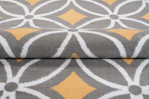 Chemex Kusový koberec Maya - geometrické tvary 3 - šedý/žlutý Rozměr koberce: 80x150 cm