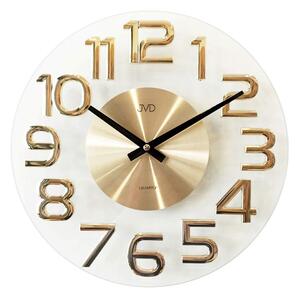 Luxusní kovové skleněné zlaté designové hodiny JVD HT098.1 (POŠTOVNÉ ZDARMA!!)