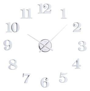 Stříbrné nalepovací samolepicí hodiny JVD HB13.1 s arabskými číslicemi