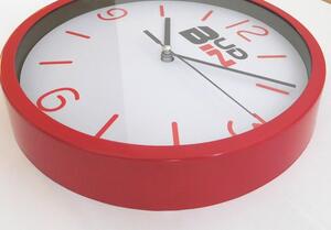 Klenoty Budín Červené nástěnné netikající hodiny s plynulým chodem BUD-IN C1702.2 (Klenoty Budín Červené nástěnné netikající hodiny s plynulým chodem BUD-IN C1702.2)
