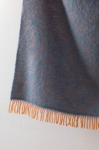 Mohérová deka Revontuli 130x170, denim-oranžová