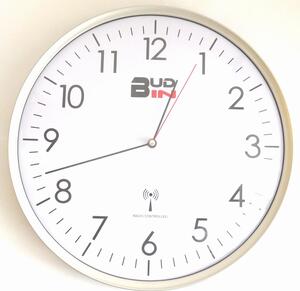 Klenoty Budín Stříbrné rádiem řízené nástěnné hodiny BUD-IN C1703.1 (Klenoty Budín Stříbrné rádiem řízené nástěnné hodiny BUD-IN C1703.1)