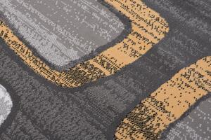 Chemex Kusový koberec Maya - geometrické tvary 2 - šedý/žlutý Rozměr koberce: 80x150 cm