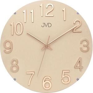 Skleněné kulaté čitelné nástěnné hodiny JVD HT98.3 (Čitelné hodiny s vypouklým designovým sklem)