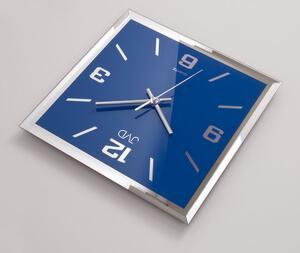 Skleněné netikající tiché nástěnné hodiny JVD NS26113.7 (modré)