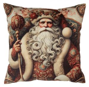 Béžový dekorativní polštář Santa Claus s výplní