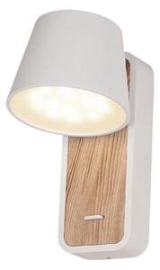 Zambelis H62 nástěnné LED svítidlo bílé/přírodní dřevo, 7W, 3000K, 16,2cm
