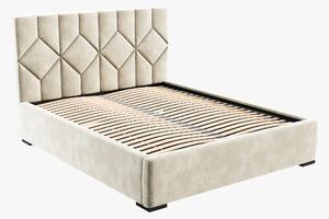 Čalouněná postel 160x200 cm Veggie 1 (béžová). 1036144