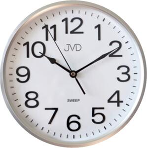 Tiché netikající přehledné stříbrné hodiny JVD HP683.1 ( )