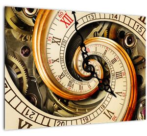 Skleněný obraz hodin (70x50 cm)