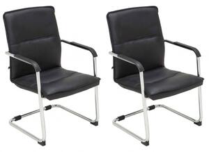 2 ks / set Jídelní / konferenční židle Somfy, černá