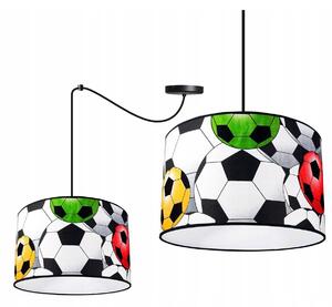 Dětské závěsné svítidlo Soccer Spider, 1x textilní stínítko se vzorem, (výběr ze 2 barev konstrukce)
