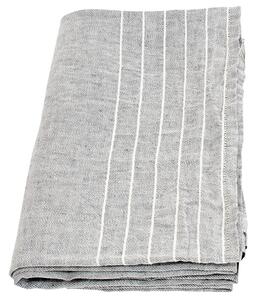 Lněný ručník Kaste, šedo-bílý, Rozměry 95x180 cm