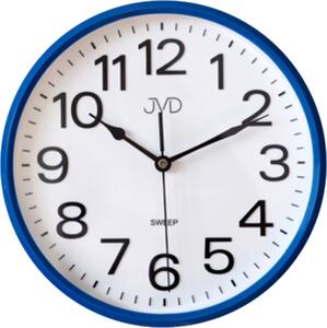 Tiché netikající přehledné modré hodiny JVD HP683.3 (modré hodiny)