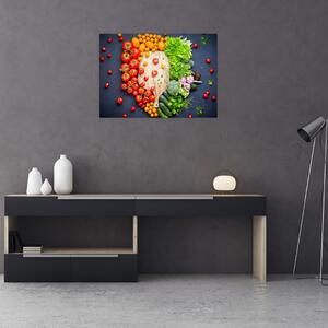 Obraz - Stůl plný zeleniny (70x50 cm)