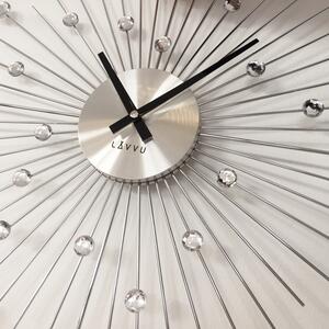 Designové kovové paprskovité stříbrné hodiny LAVVU CRYSTAL Silver Sun LCT1070 (POŠTOVNÉ ZDARMA!!)