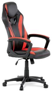 Herní židle STRANGE –⁠ ekokůže, červená/černá