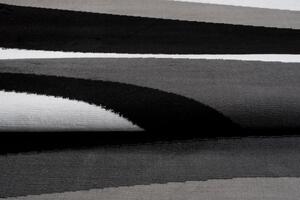 Chemex Kusový koberec Maya - vlnky 2 - šedý/černý Rozměr koberce: 80x150 cm