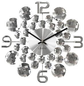 Designové skleněné paprskovité hodiny LAVVU CRYSTAL Silver Jewel LCT1030 (POŠTOVNÉ ZDARMA!! - stříbrné)
