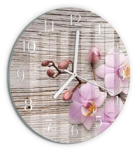 Skleněné hodiny na stěnu Orchidej zsob-fi30-00058652