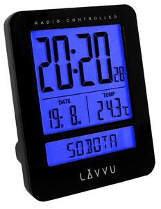LAVVU Digitální budík řízený rádiovým signálem LAVVU Duo Black LAR0021 (digitální budík, který umí česky!)