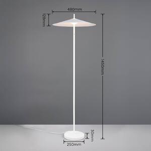 Trio Lighting LED stojací lampa Amalo, matná bílá, výška 145 cm, kov,, stmívatelný, Bílá / opál, Obývací pokoj / jídelna, kov, Moderní