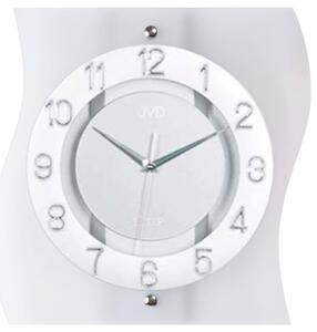 Luxusní skleněné netikající tiché nástěnné hodiny JVD NS2533.1 (tiché netikající hodiny s plynulým chodem)