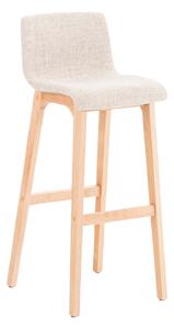 Barová židle Hoover ~ látka, dřevené nohy natur Barva Krémová