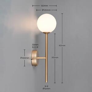 Trio Lighting Nástěnné světlo Firano, zlatá, výška 42 cm, kov, Mosaz / zlato, Obývací pokoj / jídelna, kov, Moderní