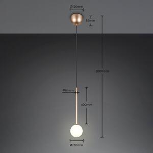 Trio Lighting Závěsné světlo Firano, zlatá, Ø 12 cm, kov, Mosaz / zlato, Obývací pokoj / jídelna, kov, Moderní