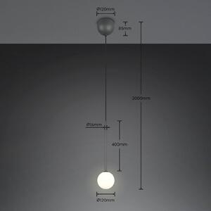 Trio Lighting Závěsné světlo Firano, antracitová, Ø 12 cm, kov, Černá, Obývací pokoj / jídelna, kov, Moderní