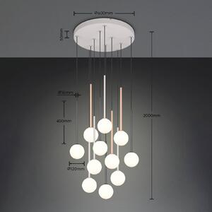 Trio Lighting Závěsné světlo Firano, barevné, Ø 66 cm, kov, 11ramenné, Vícebarevná, Obývací pokoj / jídelna, kov, Moderní