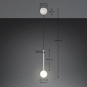 Trio Lighting Závěsné světlo Firano, šedá, Ø 12 cm, kov, Hliník / šedá / zinek, Obývací pokoj / jídelna, kov, Moderní