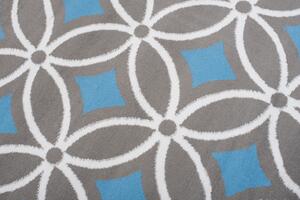Chemex Kusový koberec Maya - geometrické tvary 3 - šedý/modrý Rozměr koberce: 80x150 cm