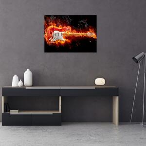 Obraz - Kytara v plamenech (70x50 cm)