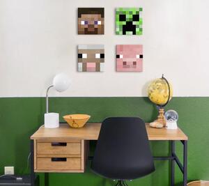 Minecraft obraz - Nejlepší postavičky na plátně - Steve, Creeper, Sheep, Pig (Pro děti Minecraft obrazy)
