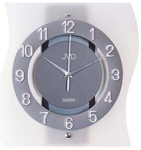 Luxusní skleněné netikající tiché nástěnné hodiny JVD NS2533.2 (tiché netikající hodiny s plynulým chodem)
