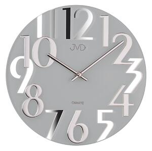 Luxusní moderní zrcadlové šedé hodiny JVD design HT101.3