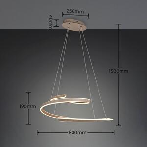 Trio Lighting LED závěsné světlo Arlington, béžová, délka 80 cm, kov,, stmívatelný, Krémová / jantar, Obývací pokoj / jídelna, kov, Moderní