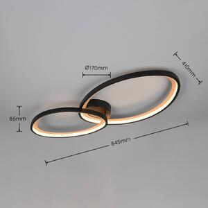 Trio Lighting LED stropní svítidlo Sivo, délka 84 cm, matná černá, kov,, stmívatelný, Černá, Obývací pokoj / jídelna, kov, Moderní