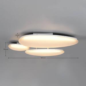 Trio Lighting LED stropní svítidlo Ozera, délka 95 cm, bílé, plast, 3 žárovky, stmívatelný, Bílá / opál, Obývací pokoj / jídelna, Plast, Moderní