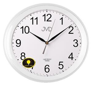 Bílé netikající tiché nástěnné hodiny JVD HP663.13