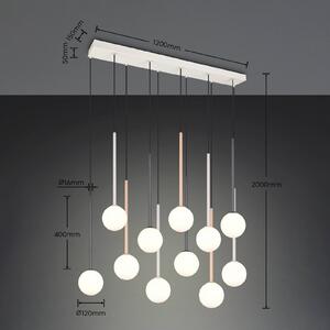 Trio Lighting Závěsné světlo Firano, barevné, délka 129 cm, kov, 11ramenné., Vícebarevná, Obývací pokoj / jídelna, kov, Moderní