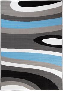 Chemex Kusový koberec Maya - vlnky 2 - černý/modrý Rozměr koberce: 80x150 cm
