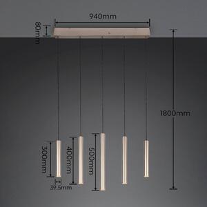 Trio Lighting LED závěsné světlo Arimato, délka 94 cm, krémově zbarvený kov,, Krémová / jantar, Obývací pokoj / jídelna, kov, Moderní